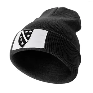 Berets Bosnia BiH Bosnia-Herzegovina Original Crest In Black & White Knitted Cap Kids Hat Bobble Hard Men's Hats Women's