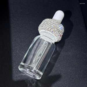 Bottiglie di stoccaggio 12 pz 5/10 ml Contagocce di Alta Qualità Luce di Lusso Diamante Bottiglia di Profumo di Vetro Vuota Olio Essenziale Portatile Delicato