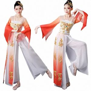 Китайский стиль Yangko Классические национальные костюмы Женская народная одежда для представлений Традиционная восточная талия Барабан кадриль N8yo #