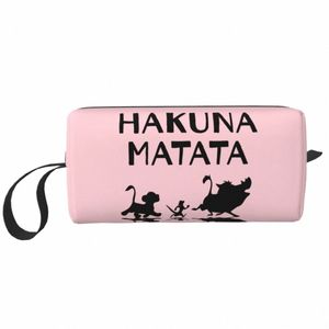 Hakuna Matata Cosmetic Bag Mulheres Fi Grande Capacidade Tim Pumba Maquiagem Caso Beleza Armazenamento Sacos de Higiene Pessoal b0Pv #