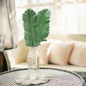 Decorative Flowers 10/20Pcs Artificial Palm Leaves Silk Evergreen Leaf Home Living Room Decor Tropical Wedding Decoration Supplies