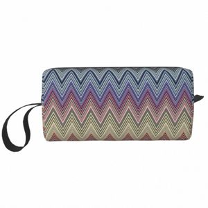 Colorido Home Zig Zag Pattern Makeup Bag para Mulheres Travel Cosmetic Organizer Bohemian Geometric Zigzag Storage Toiletry Bags 06Iy #