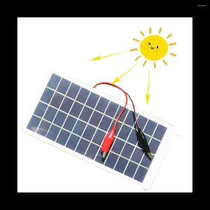 Łyżki 5 W 12V Polysilicon Solar Panel Outdoor Przenośne wodoodporne ładowanie za pomocą klipsów może ładować akumulator 9-12V