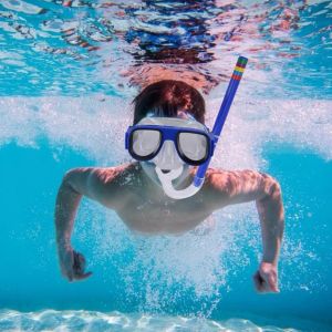 Professionell dykdykning Mask Silikonmask Snorkel Anti-dim Kid Dykning Mask Snorkel Full Dry Tube Underwater Swim Equipment