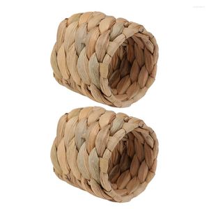Table Cloth Straw Napkin Rings El Buckle Dining Decor Woven Holders Pastoral Style Handwoven For Wedding Vintage