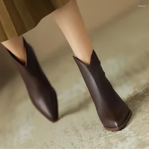 Bot kadın ayak bileği sıradan pu kadın ayakkabı 2024 bahar sonbahar modern seksi sivri topuk zip kısa patikes