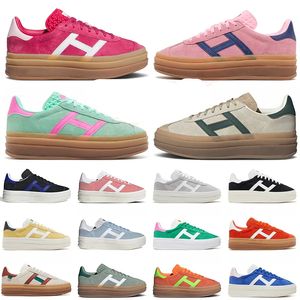 2024 Mutige Designer-Damenschuhe, dicke Sohlen, lässige Pink Glow Gum Velvet Damen-Trainer und vegane cremefarbene Collegiate Green Dhgate Jogging-Walking-Sport-Turnschuhe