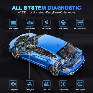 O mais novo XTOOL AD20 PRO Completo Sistema de Diagnóstico Scanner OBD2 Monitor a bordo Redefinir o teste da bateria do óleo com iosandroid