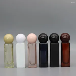 Storage Bottles Ball Lid Glass Press Pump Bottle Atomizer Sample Vial Perfume Cosmetic Container Spray Liquid Sprayer