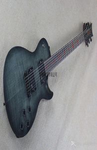 Top Quality Dark Grey Tiger Flame Private Stock PRS Electric Guitar With Red Binding Red Bird Inlay EMG pickups 291749523