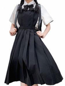 anbenser Japanese Famous School Uniform Girl JK Uniform Pleated Dr JK Soft Sister Black Suspender Dr Student Clothes K6E8#