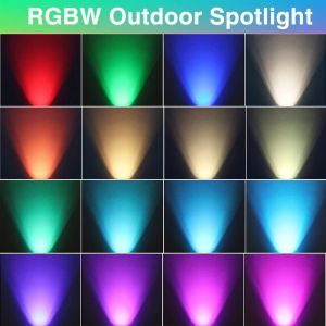 RGB Sıcak Beyaz Led Yeraltı Lambası Su Geçirmez Peyzaj Işık 10W Yerden Işık Yolu Bahçe Bahçesi Çit Güvertesi Açık Spotlight