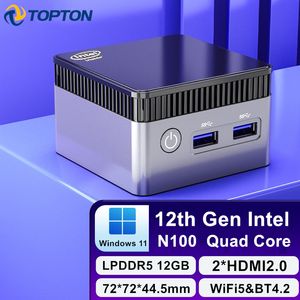 12th Gen Pocket Mini PC Alder Lake N100 Quad Core 12GB DDR5 4800MHz Max 2T SSD Gaming Computer Windows 11 2x4k HTPC WiFi BT4.2