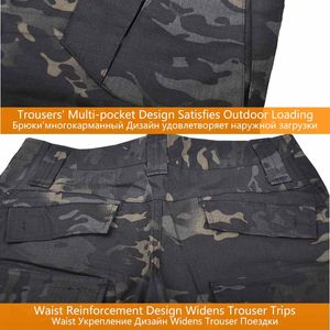 Military Uniform Multicam Army Combat Shirt Airsoft Tactical Pants with Pads Safari Camo Windproof Suit Hunting Clothes T-Shirts