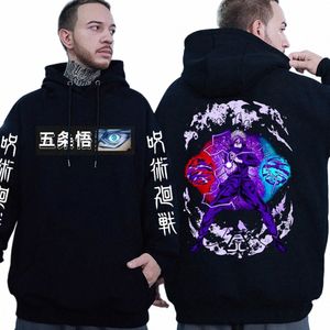 Jujutsu kaisen satoru gojo anime hoodie cool manga gojo fans gåva tröjor för män vinter lg ärmar plus size gata hoody i47t#