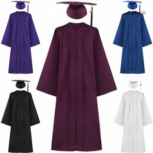 adulto Graduati vestido Cap Set Zip Closure University Academic Graduati vestido Robe Mortarboard Cap Graduati vestido Robe 47Fg #