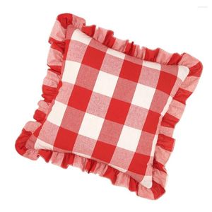 Yastık dekoratif fırfır atma kapak çantası yastık kılıfı kanepe (kırmızı)