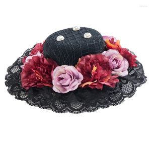 Party Supplies Gothic Lace Floral Mini Hat Vintage Retro Lolita Flowers Small Hair Clip Headbonad