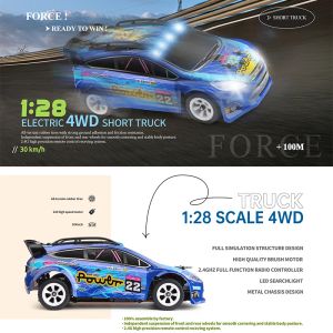 Wltoys 284161 284010 1/28 auto RC 2,4 g con luci a LED Controllo telecomando 4wd 30 km/h giocattoli per auto ad alta velocità per ragazzo