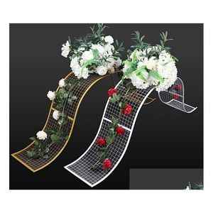 Dekoracyjne kwiaty wieńce metalowa fala kwiatowa Ramka Wysoka jakość dla DIY Wall Wedding Party Dekoracja Dekoracja Dorad