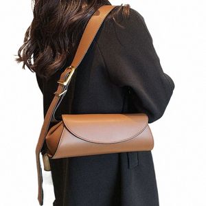 Justerbar bred rem axelväska för kvinnor underarm liten retro väska antumn vinter handväska shoppare handväska fi crossbody väska 32it#