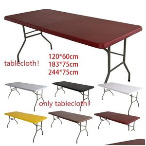 Tabela pano impermeável elástico Er Long Picnic Dustproof Poliéster Catering Protetor 230510 Drop Delivery Home Garden Têxteis Dhndb