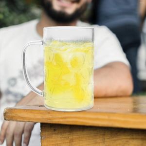 Copos de vinho Transparente Draft Beer Mug Handlegrip Drink Cup Bebendo Festa Plástico S