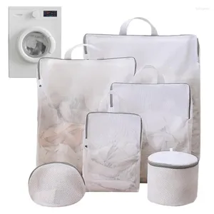 Sacos de lavanderia Saco de lavagem 6pcs armazenamento de viagem organizar respirável resistente reutilizável para lingerie delicada