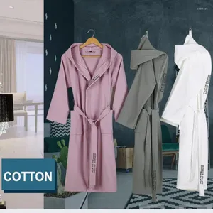 Towel Cotton Women Men Bath Robe Waffle Shower Sleepwear Nightgowns Male Female Bathrobe Long Woman Man Pajamas