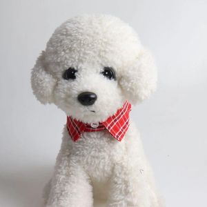 犬の首輪格子縞のスタイルペットカラー英国紳士のネクタイ調整可能なサプライアクセサリー猫弓付き