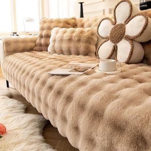 Chair Covers High Quality Gradient Color Sofa Towel Soft Plush Couch Cover For Living Room Bay Window Pad L-shaped Decor
