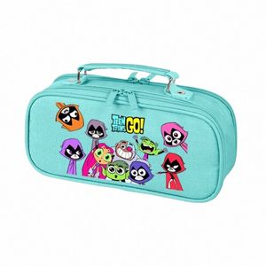 Carto Teen Titans Go Pencil Falls stor kapacitet Pencilpåse Pouch Holder Box For Girls Children Student School Supplies O5if#