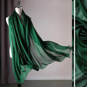 Sciarpe di seta tinta unita Sciarpe lunghe da donna Primavera Autunno Coreano Bianco Blu Tinta unita Verde Rosso Sciarpe grandi sottili Scialle di moda 240320