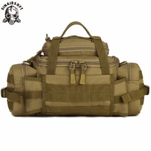 Väskor Sinairsoft Molle Militära midjepåsar Vattentäta SLR -kameror Fanny Pack Belt Tactical Bag Tactics Stora Shouder Messenger Påsar