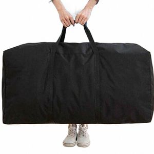 stor kapacitet fällbar duffelväska resekläder förvaringspåsar dragkedja oxford helg väska tunn bärbar rörlig lage handväska p9fp#