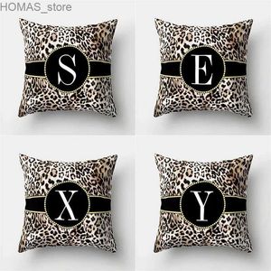 Pillow 45x45cm Leopard print 26 letter case Comfortable sofa Chair Bed Cushion cover Sexy Party hotel decor Home Decor case Y240401