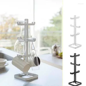 Hooks 1PC Kitchen Bar Cups förvaringsfäste Desktop Stand Cup Mugs Holder Metal Coffee Wine Glas Tree Rack Draining OK 0651