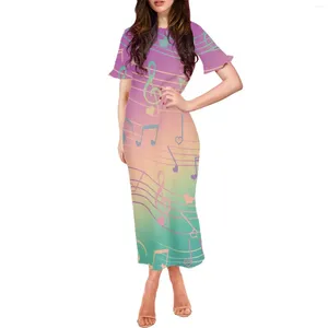 Sukienki imprezowe Symbol Muzyka Projekt wydrukowany w stylu hawajskim sukienka swobodna lotos