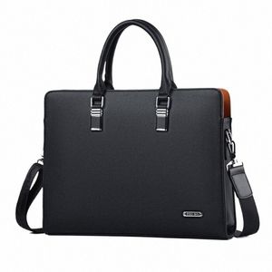 motaora High Quality Leather Men Shoulder Bags Male Handbags For Macbook HP DELL 14 15.6 Inch Laptop Work Bag Busin Briefcase Q40Z#