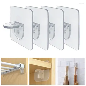 Ganchos 10pcs suporte de prateleira adesivo estacas broca prego livre em vez de suportes guarda-roupa armário clipes cabides de parede