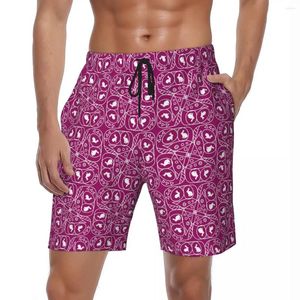 Men's Shorts Summer Board White Surfing Cute Animal Print DIY Short Pants Fashion Quick Dry Beach Trunks Plus Size