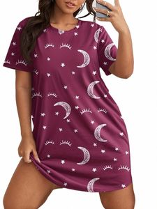 Plus Size Mulheres Home Slee Dres Tamanho Oversized Dres Fi Verão Namoro Dres Ice Silk Fi Curto R4J3 #