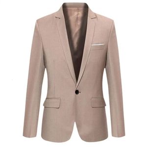 Herrkläder Pure Color Coat Jacket Temperament Höst och vinterdräkt Jackor Casual Formal Blazer Top Male Slim M3XL 240318