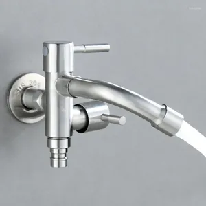 Bathroom Sink Faucets Stainless Steel Multifunctional Rotatable Wall Mounted Washing Machine Toilet Faucet Outdoor Garden Water Tap