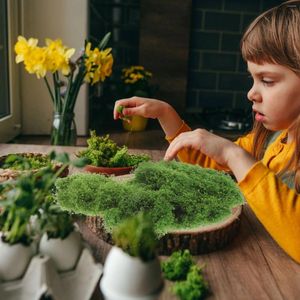 装飾的な花シミュレートされたコケターフ緑の装飾屋内プランターのための人工偽のクラフト植物