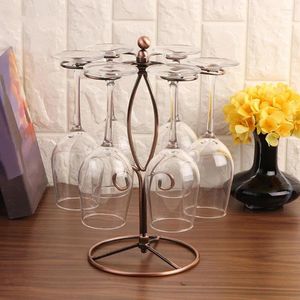 Kitchen Storage Bronze Glass Holder Cup Rack Goblet Stemware For Desktop Table