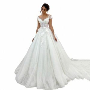 Wspaniały damski ślub Dres A-line 3D Lace Applique Bohemian Bridal Suknie