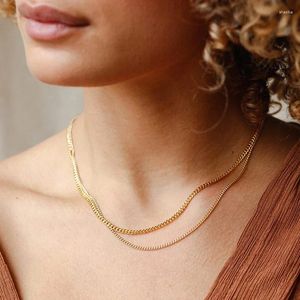 Correntes Moda 2mm Cuba Link Chain Mulheres Colar de Aço Inoxidável Torção de Cor de Ouro para Jóias