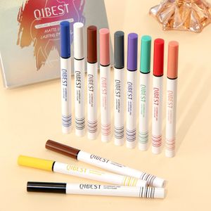 QI 12 Pcs/Set Eye Makeup Waterproof Neon Colorful Liquid Eyeliner Pen Make Up Comestics Long-lasting Black Eye Liner Pencil 240325