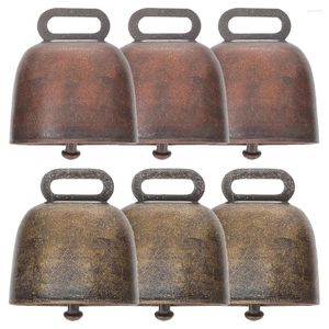 Party Supplies 6 PCS Metal Cowbell Cattle Bells Vintage Collar Stora Bulk Copper Ornament Simple Designs
